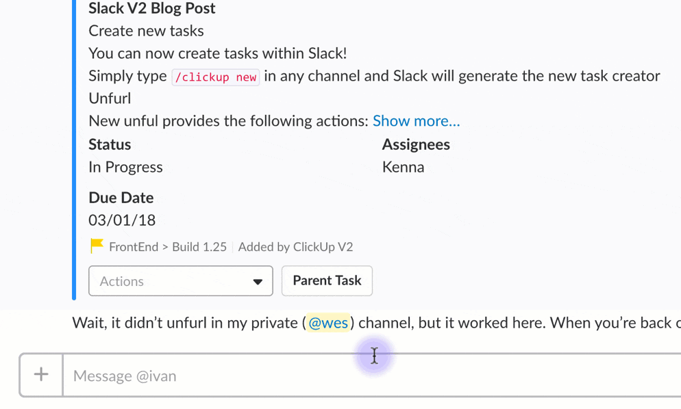 Unfurl links in slack 