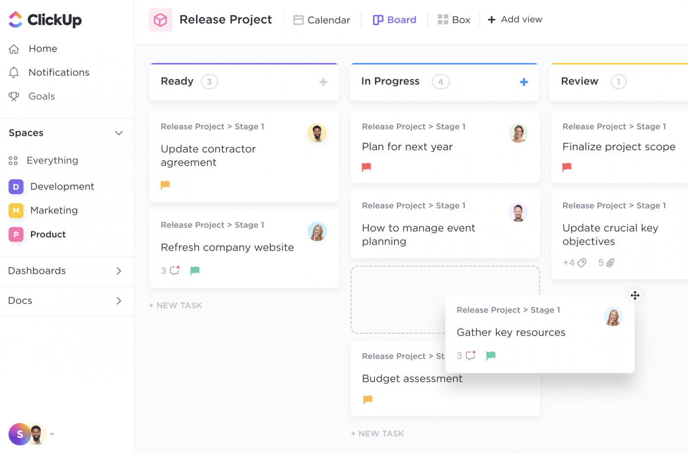 board view clickup 3.0