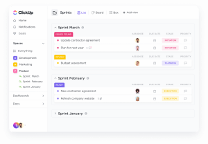 sprints in ClickUp