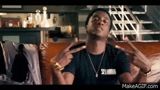 gif of guy pretending to have scissors
