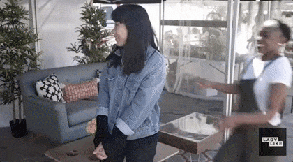 gif of girls hugging
