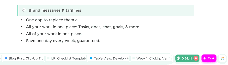 task tray in clickup