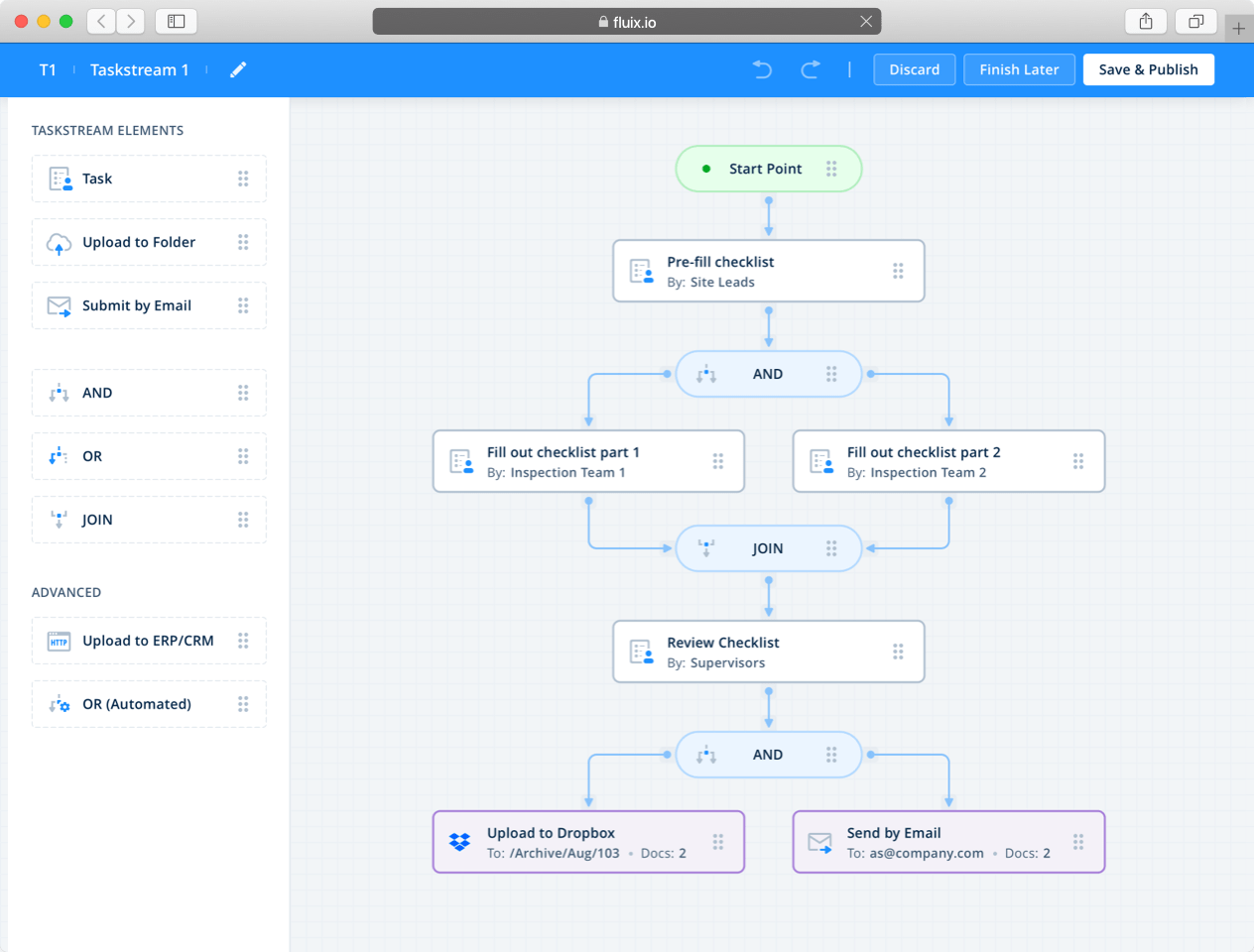 Fluix Taskstream feature