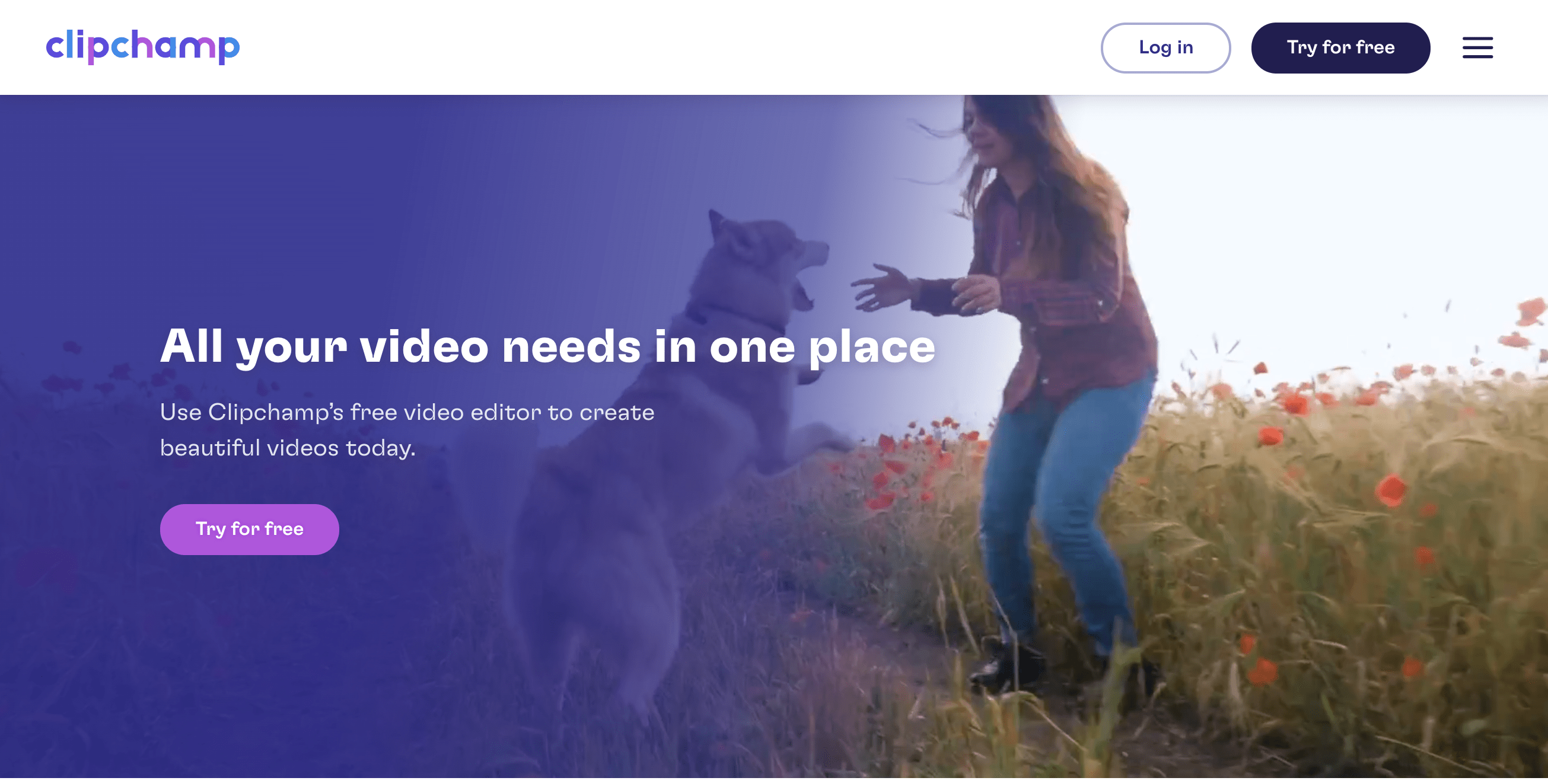 Clipchamp home page