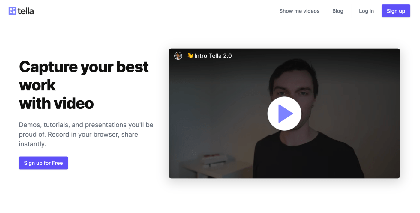 Tella home page