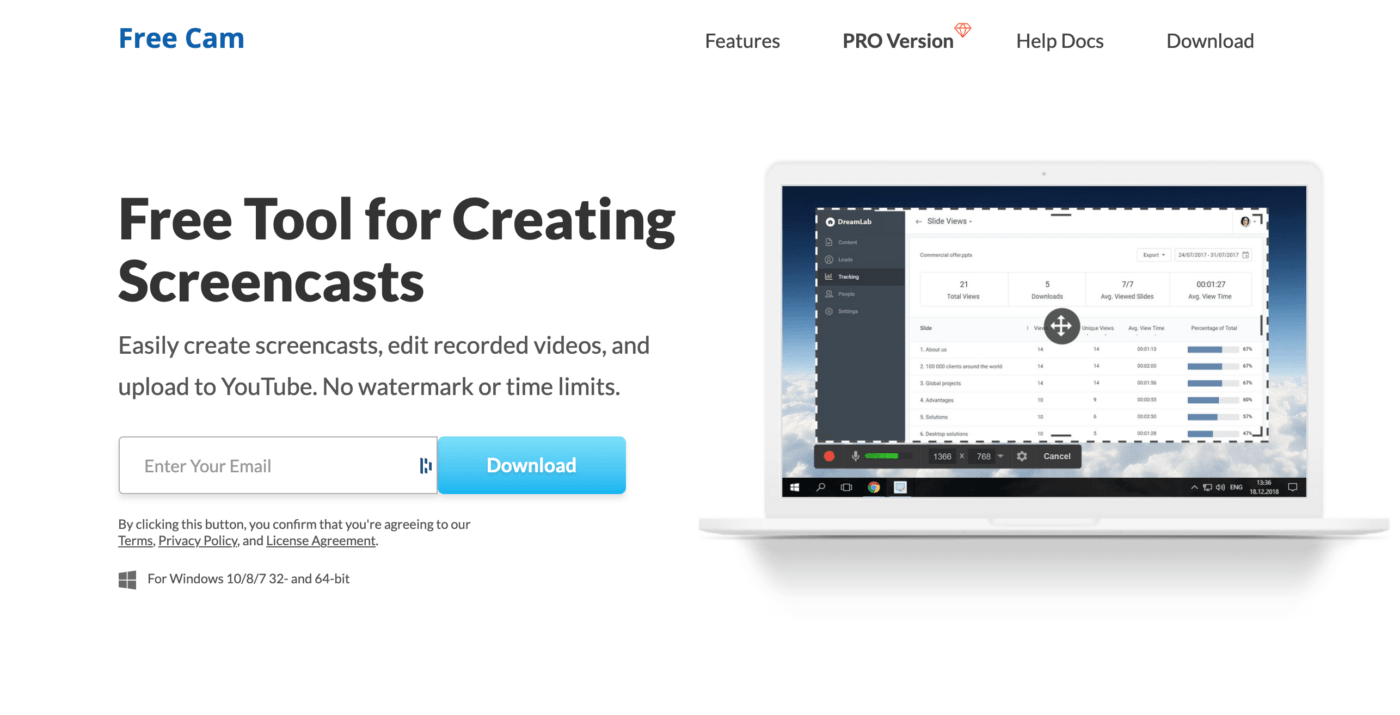 Free Cam home page
