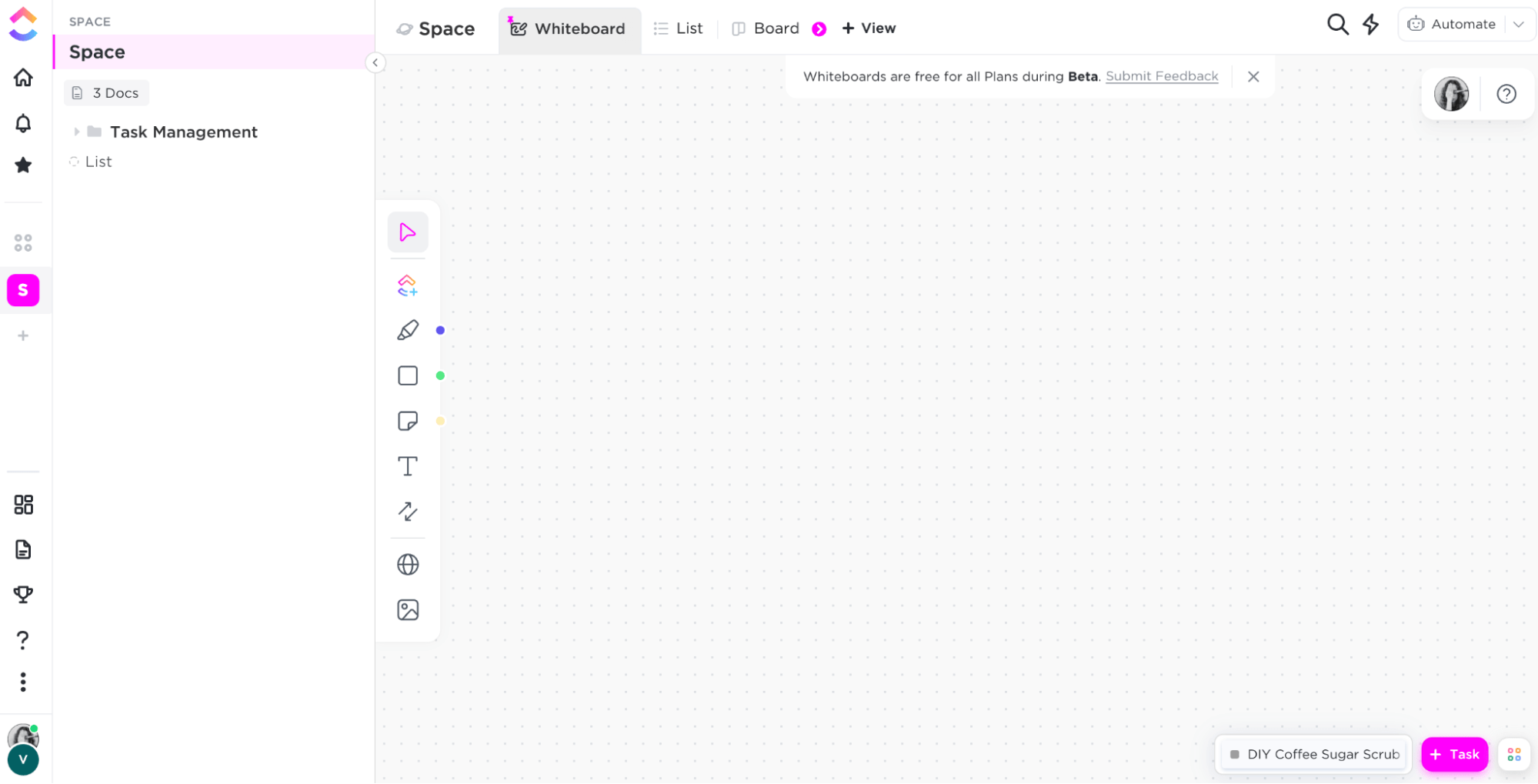 ClickUp Whiteboard