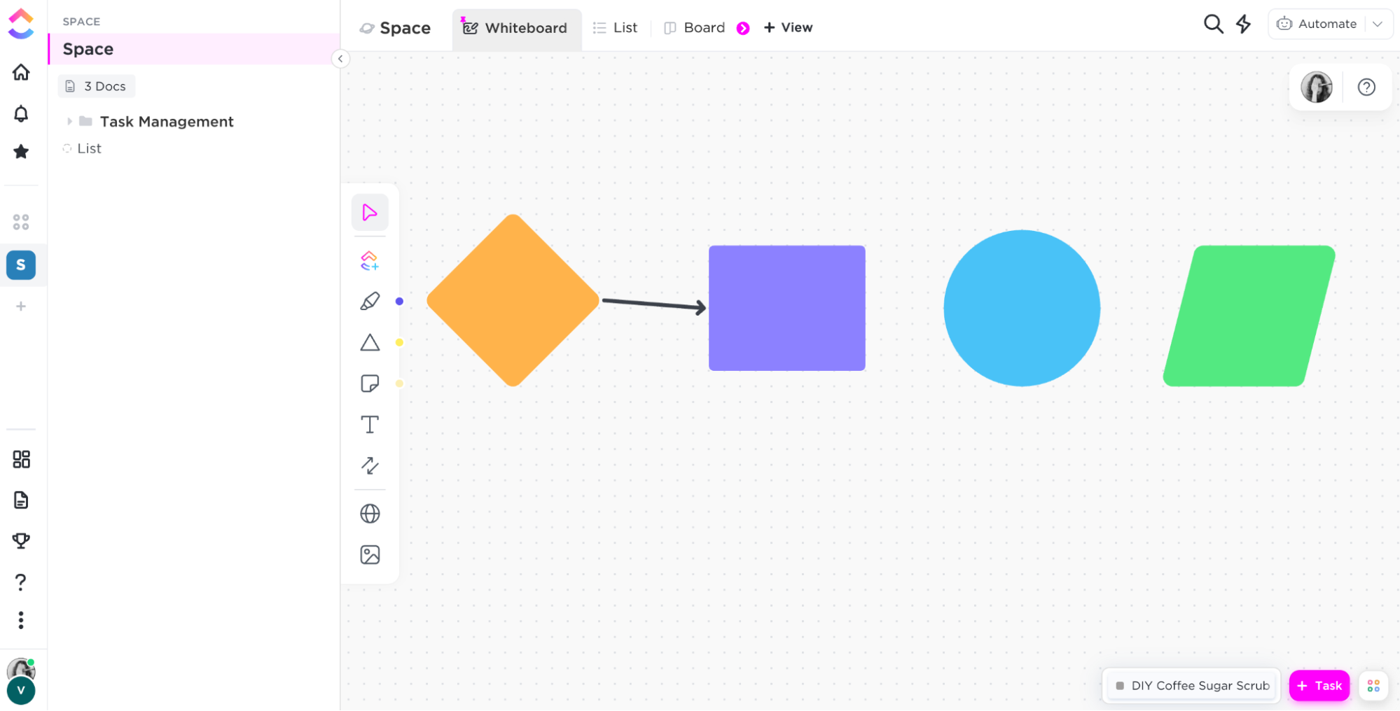 ClickUp Whiteboards