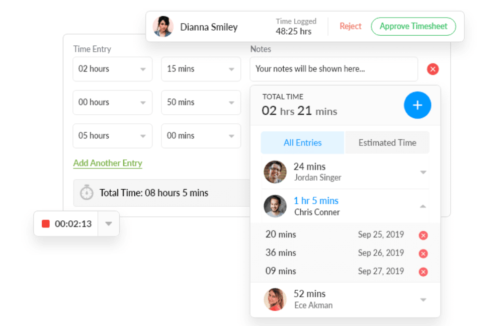 ntask project management tool for time tracking