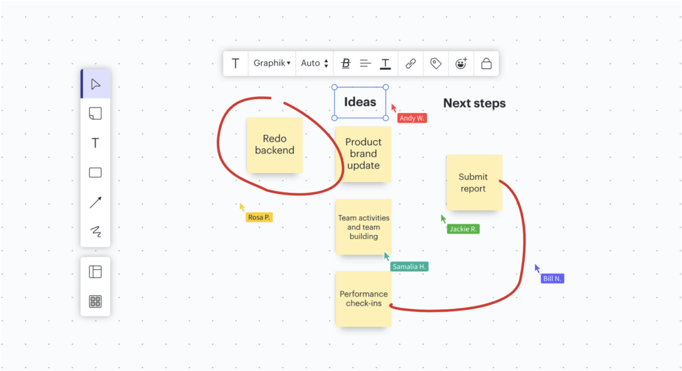 Managing Ideas on a Whiteboard in Lucidspark