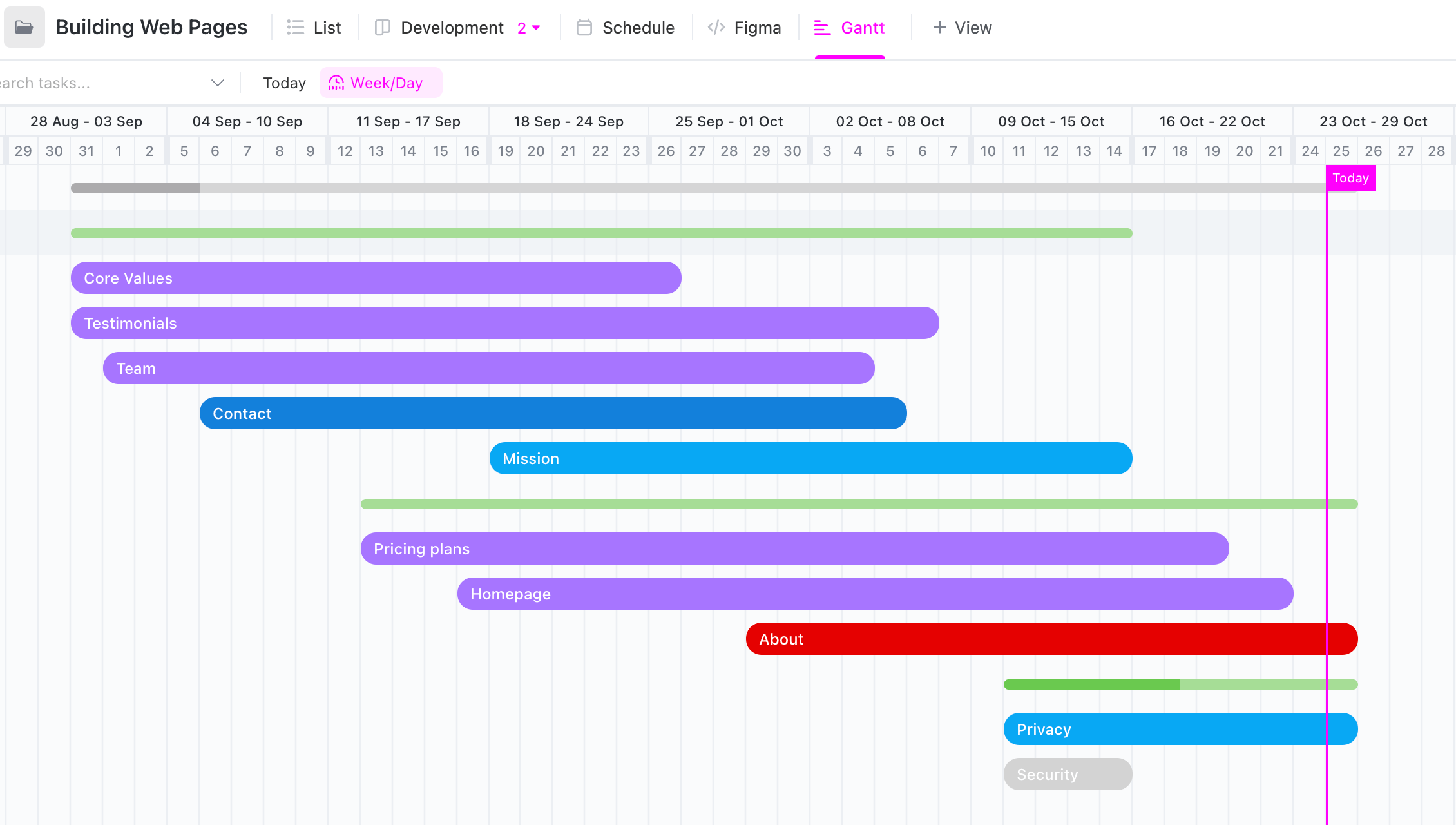 The Building Web Pages Gantt Template makes website and app development projects easier to manage