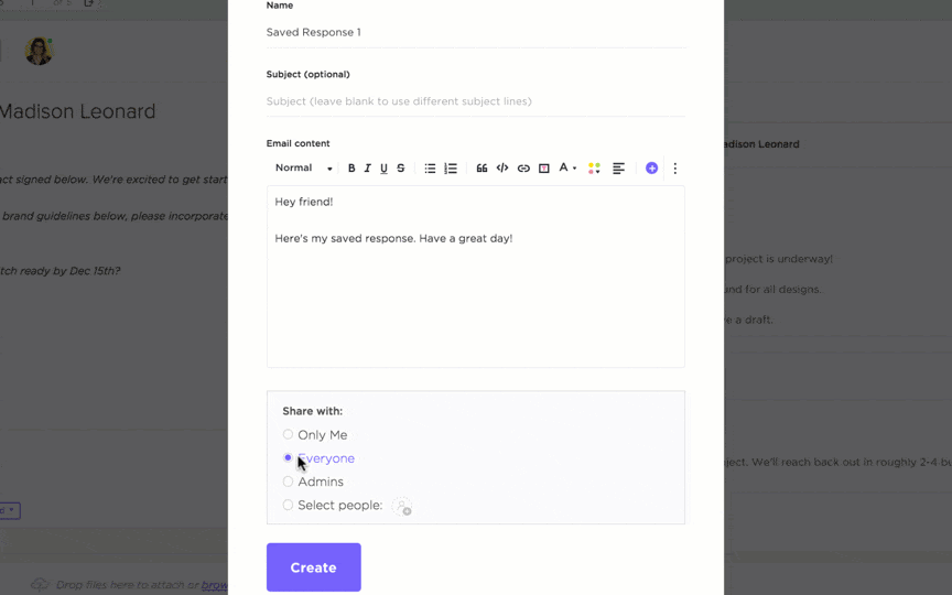 how to organize emails: create email-templates-in-clickup