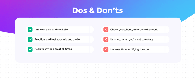 virtual meeting etiquette dos and don'ts