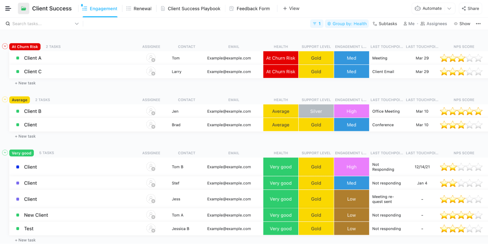 Manage customer data, personal tasks, and communication in ClickUp from any device