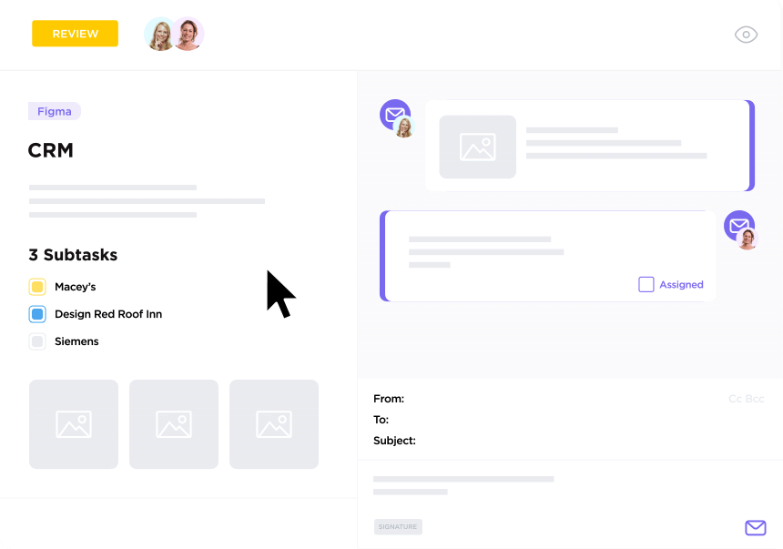 Connect with project stakeholders and project managers through Email in ClickUp