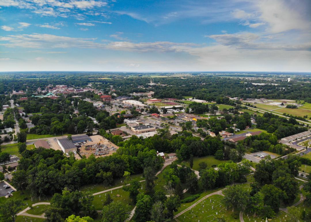 Aerial view Delaware in summer