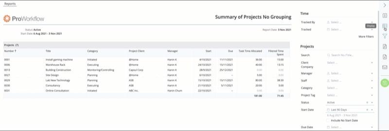 Reporting Tools: ProWorkflow