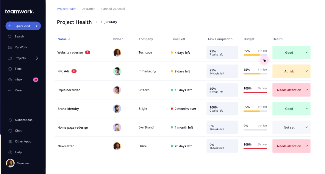Client collaboration software: Teamwork
