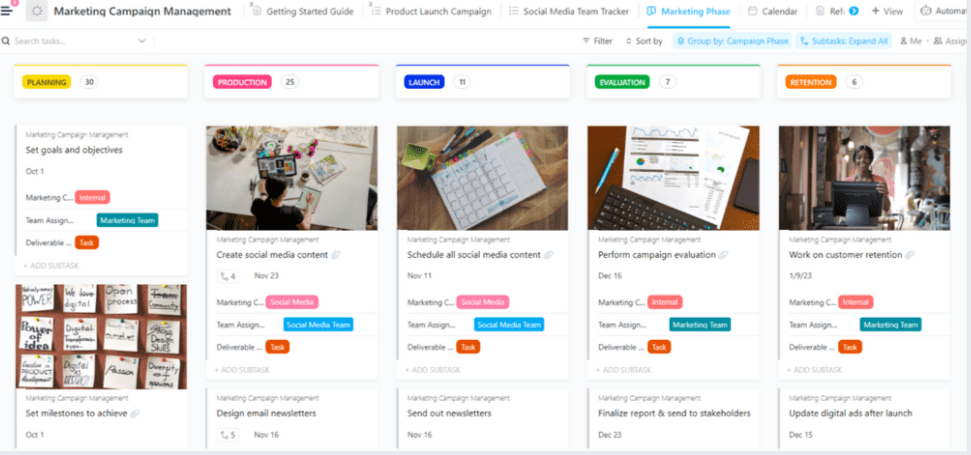 Manage your marketing campaigns like a pro and fulfill your marketing dreams with ClickUp’s Marketing Campaign Management Template