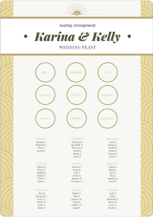 Canva Wedding Seating Chart Template