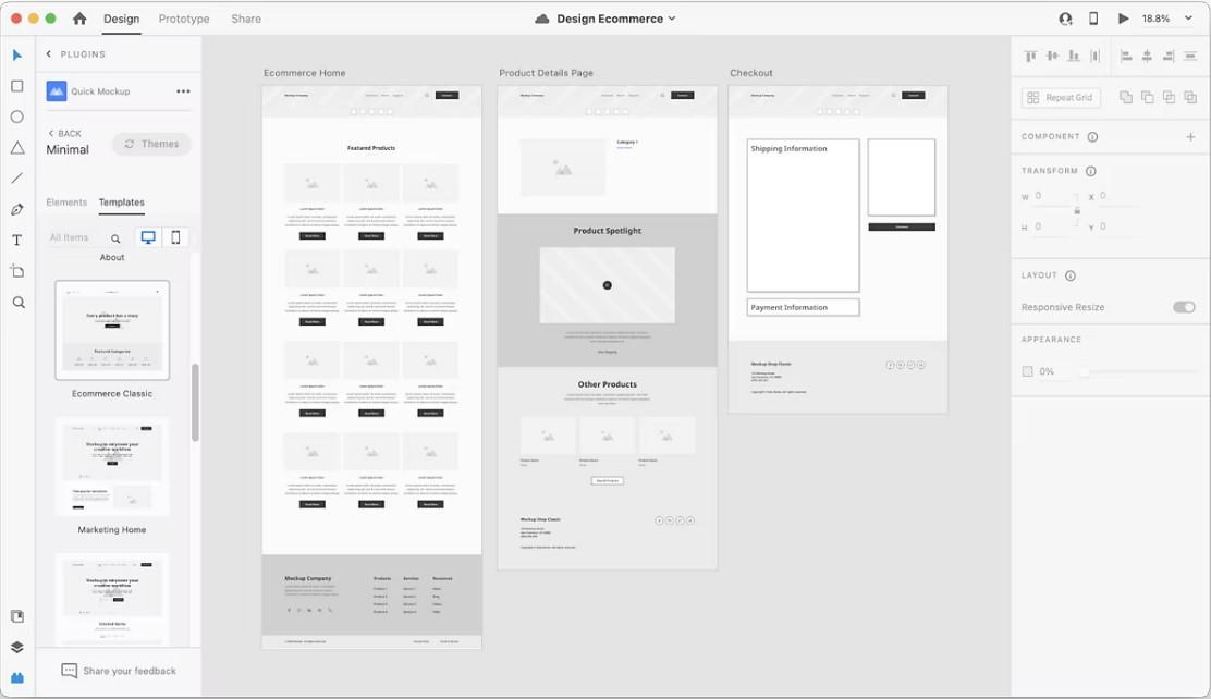 Wireframe tools from Adobe XD