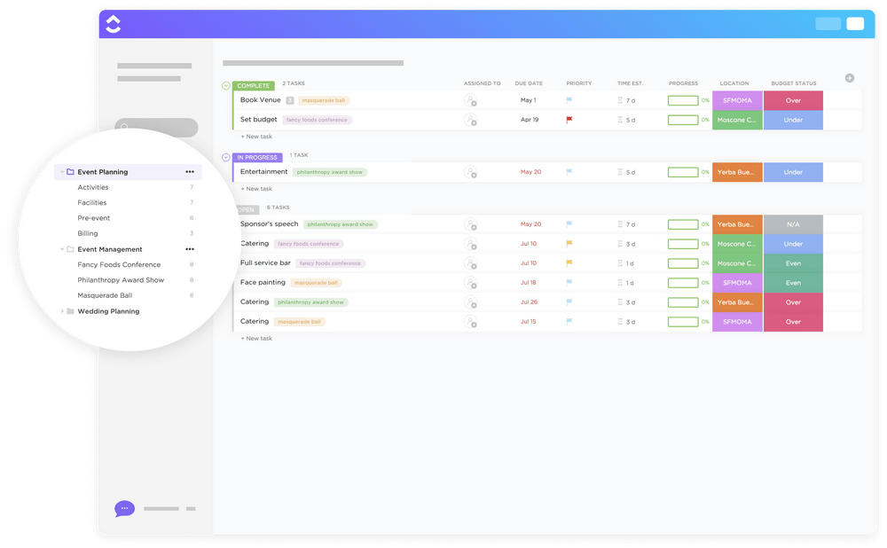 Plan successful events with smooth execution with the ClickUp Event Planning Template