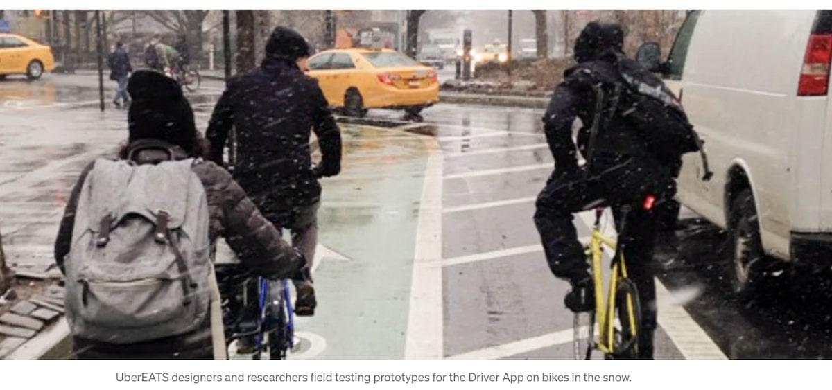 Design process: portrait of designers riding their bikes