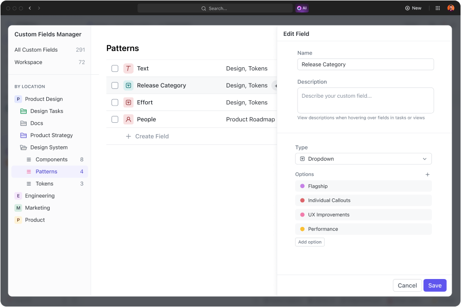 How to take meeting notes - ClickUp 3.0 Custom field manger with Universal Search simplified version