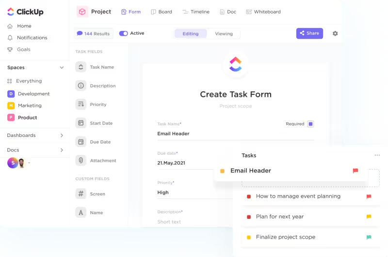 ClickUp's Automation & Forms 