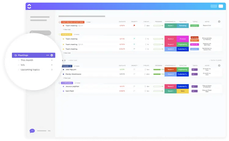 ClickUp’s Meeting Template