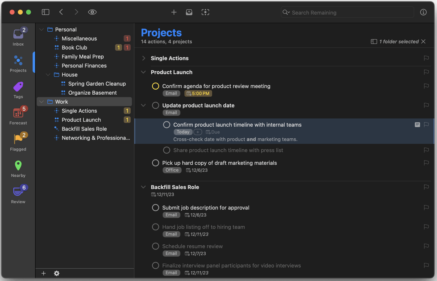 OmniFocus: wunderlist alternatives