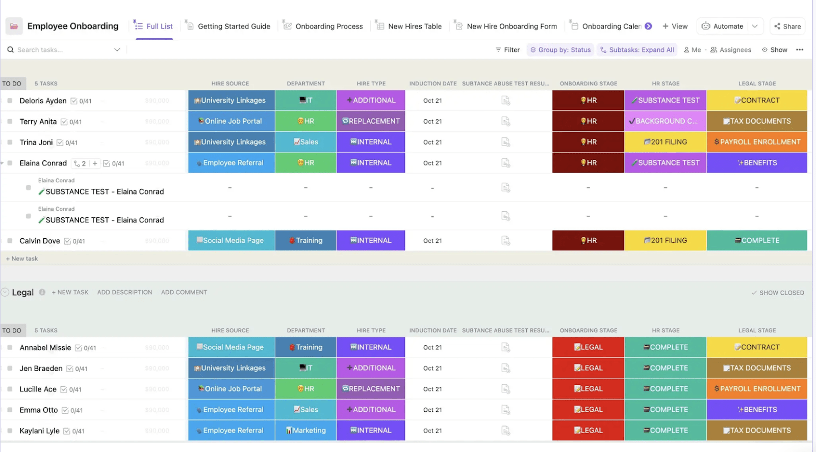 ClickUp Employee Onboarding Template
