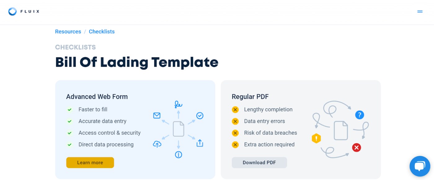 Bill Of Lading PDF Template by Fluix