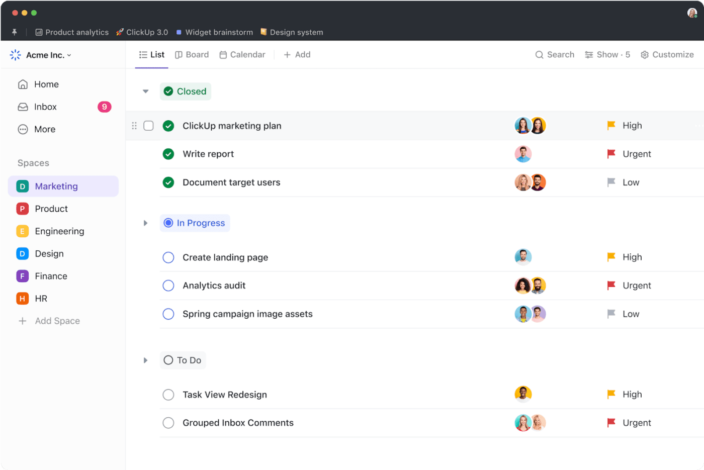 ClickUp’s List View 