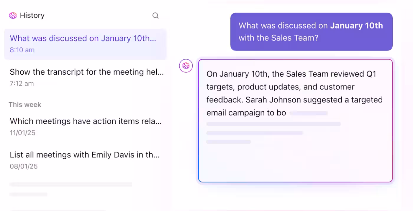 ClickUp AI Notetaker-searchable transcript