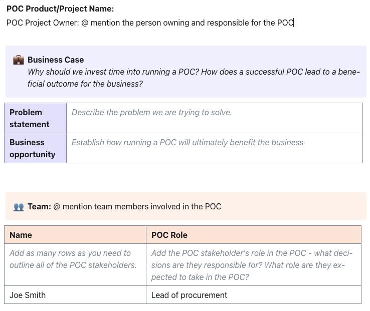ClickUp Proof of Concept Template