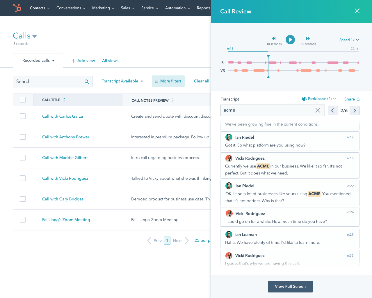 HubSpot Dashboard 