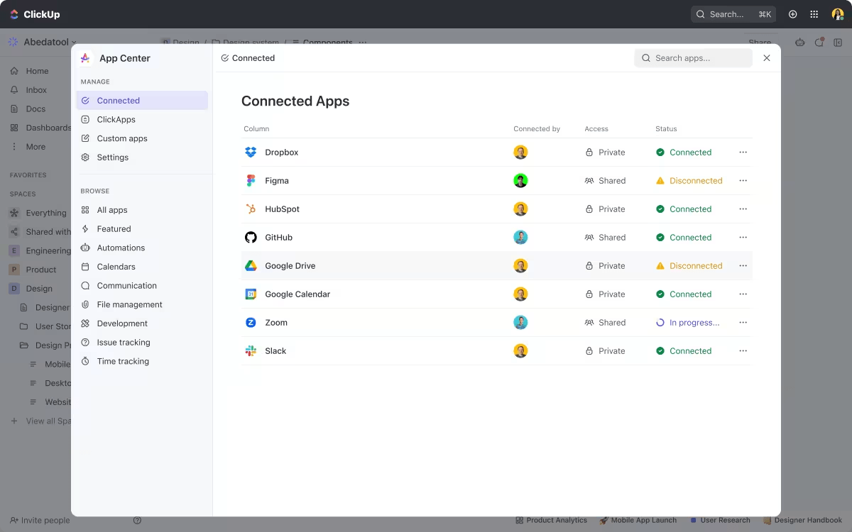 ClickUp Connected Search: ai content creation tools