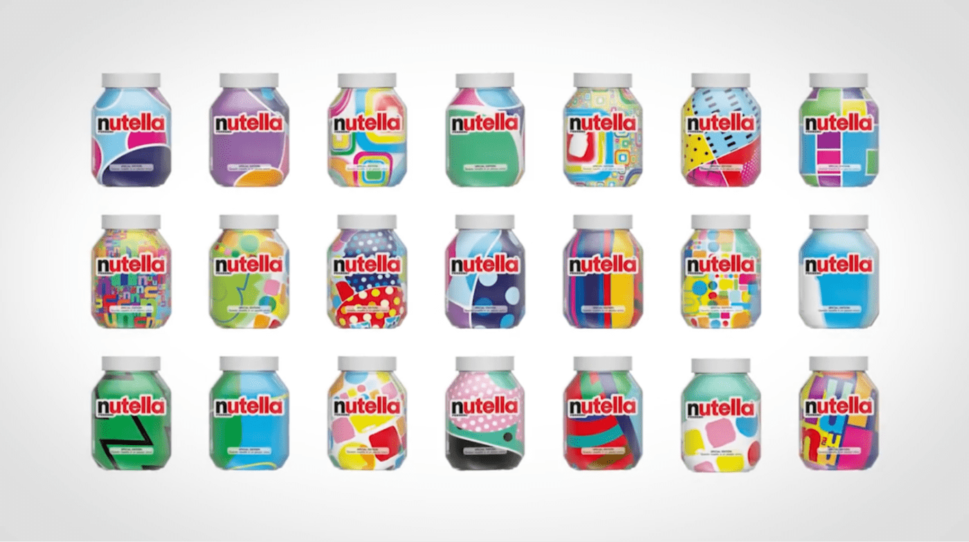 AI generated product labels by Nutella