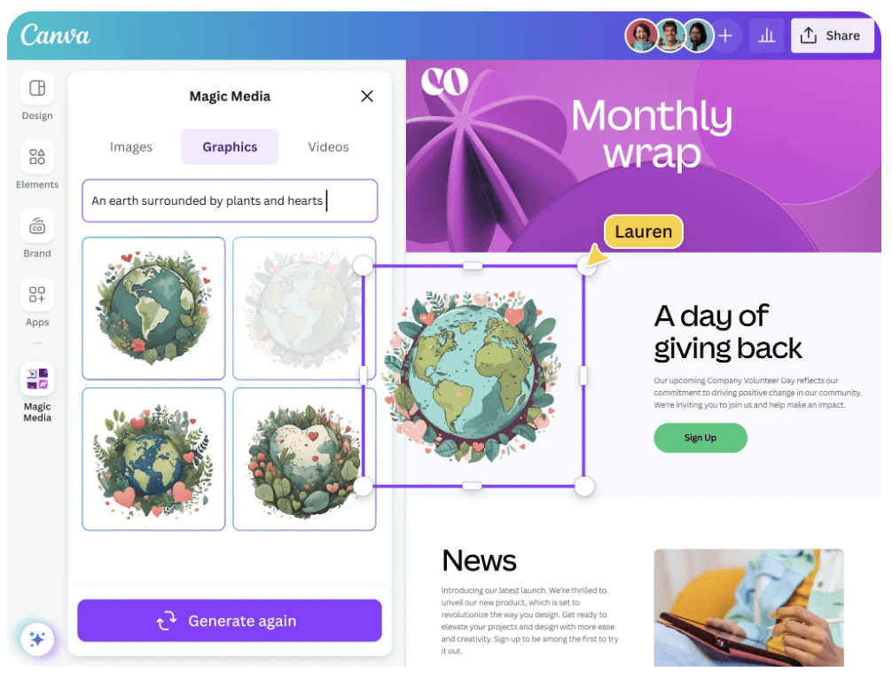 Canva AI art examples