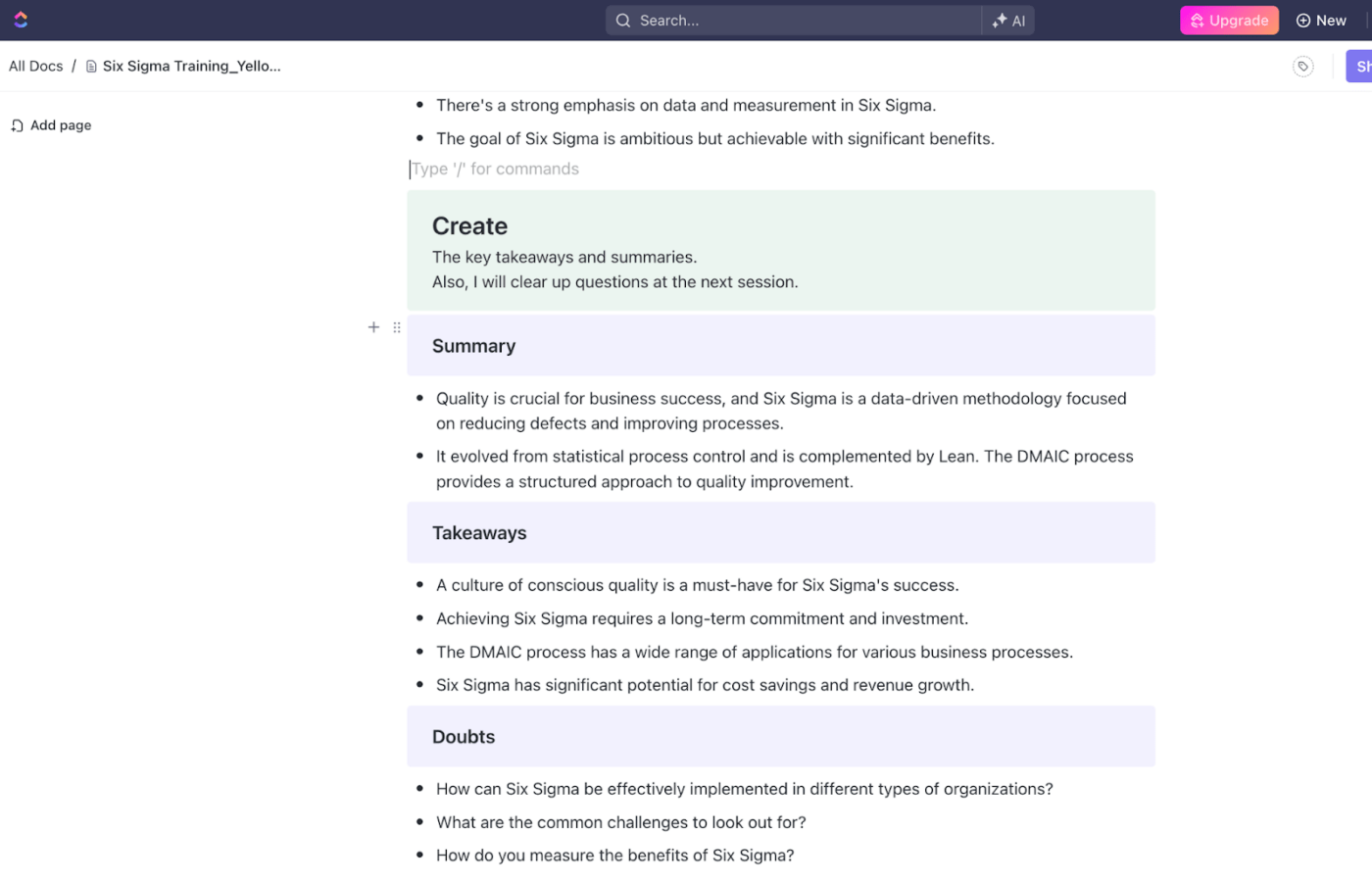 ClickUp Docs