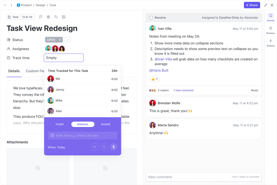 ClickUp Project Time Tracking