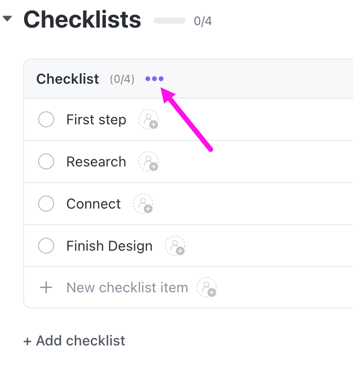 ClickUp Task Checklist