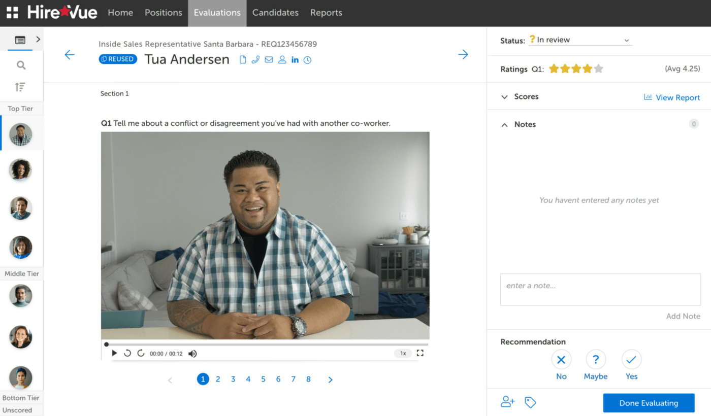 HireVue video assessment platform