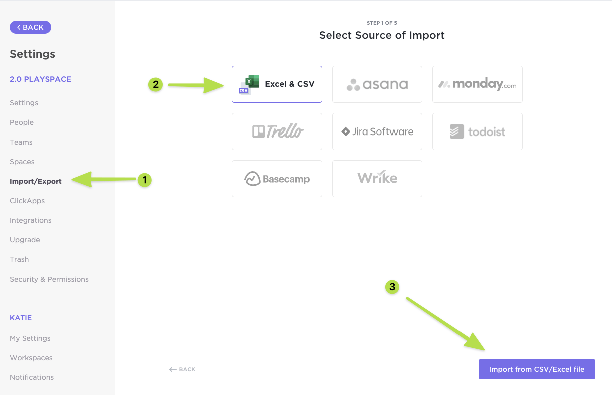Import to Clickup