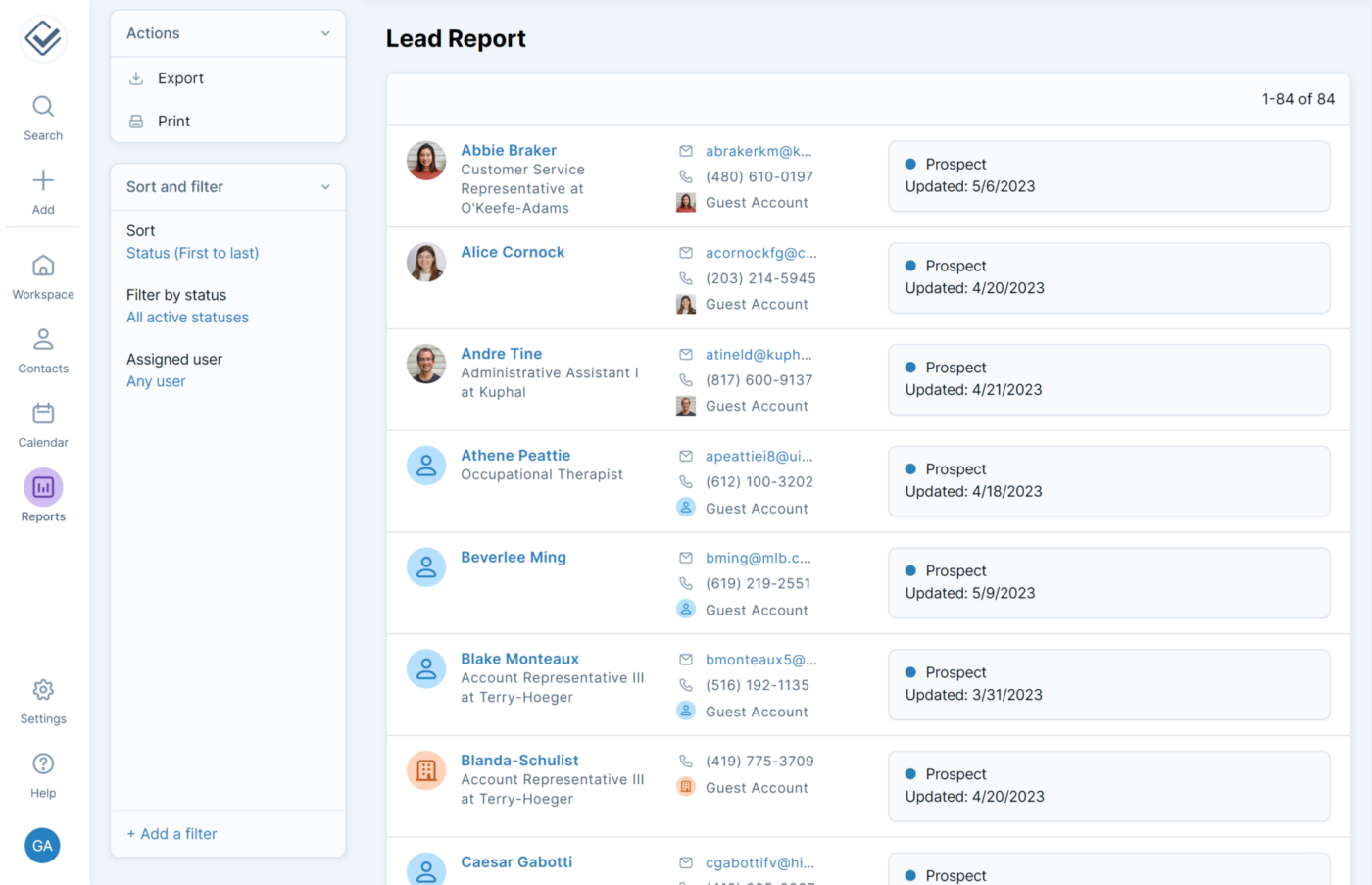 Less Annoying CRM Lead Report 