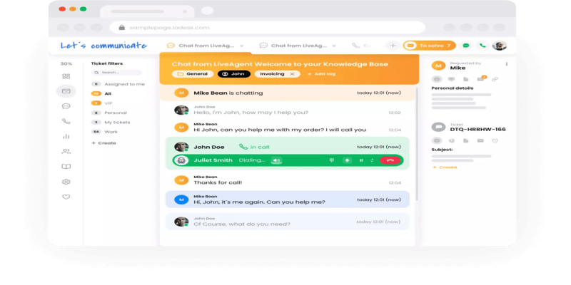  Liveagent customer experience software 
