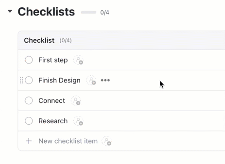 sub-items within checklist items in ClickUp