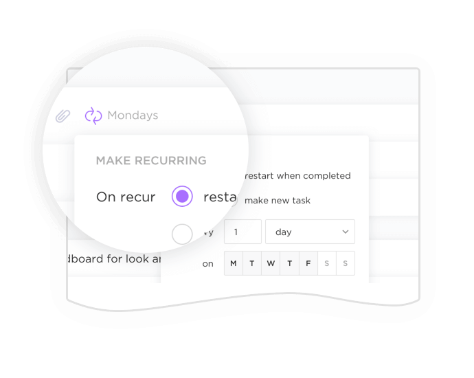 Recurring tasks with ClickUp Meetings
