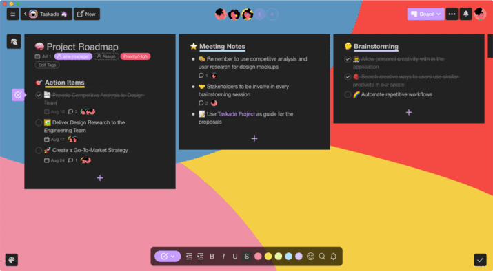Taskade's unified workspace